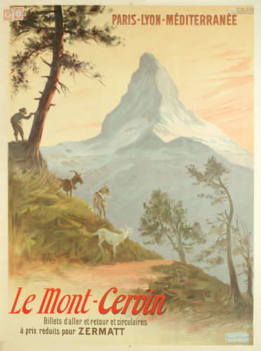 LE MONT-CERVIN, ZERMATT. PLM RENÉ PÉAN  (1875-1945)