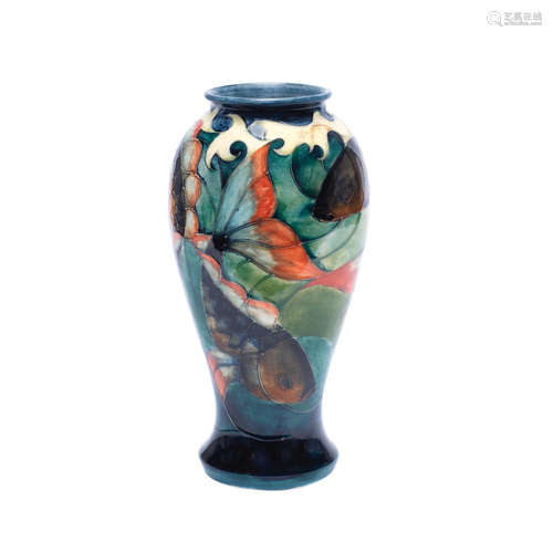 PAINTRESS MARK FOR KATHERINE LLOYD, MOORCROFT COLLECTORS CLUB 1991 a Moorcroft Carp vase by Sally Tuffin in a special colourway