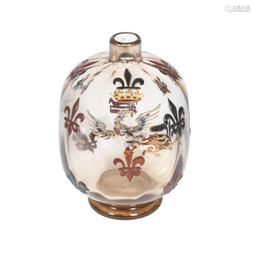 ARTIST SIGNATURE, CIRCA 1900 an enamelled glass scent bottle by Émile Gallé