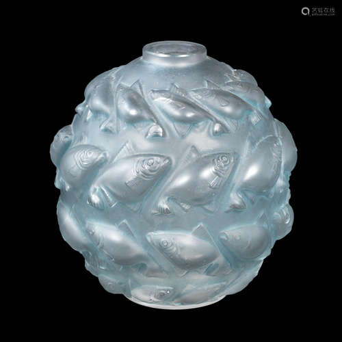 ENGRAVED 'R.Lalique, France'; PRE 1947 A René Lalique frosted and polished glass 'Camaret' vase