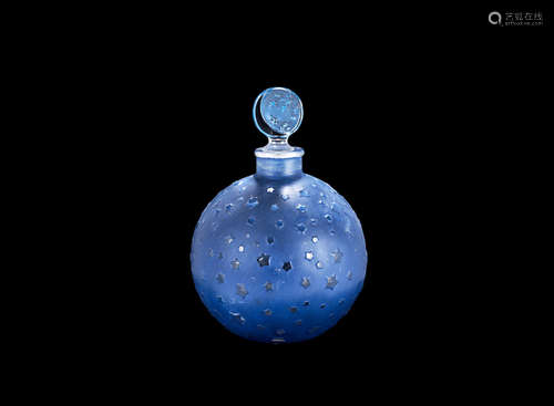 INDISTINCT LALIQUE SIGNATURE A RENÉ LALIQUE FROSTED AND POLISHED GLASS 'DANS LA NUIT' FLACON