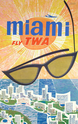 MIAMI, FLY TWA DAVID KLEIN (1918-2005)