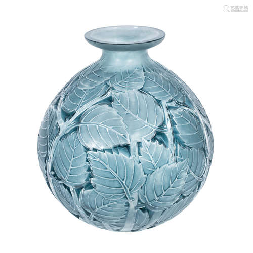 ENGRAVED 'R.Lalique France'; PRE 1947 A René Lalique Frosted and Polished Glass 'Milan' Vase