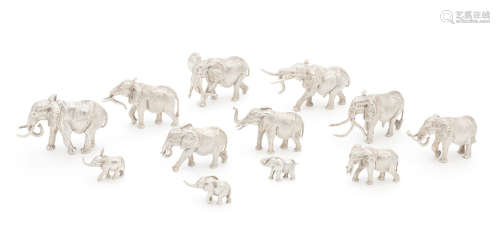 Zimbabwe 2002  (12) PATRICK MAVROS: a herd of twelve silver elephants