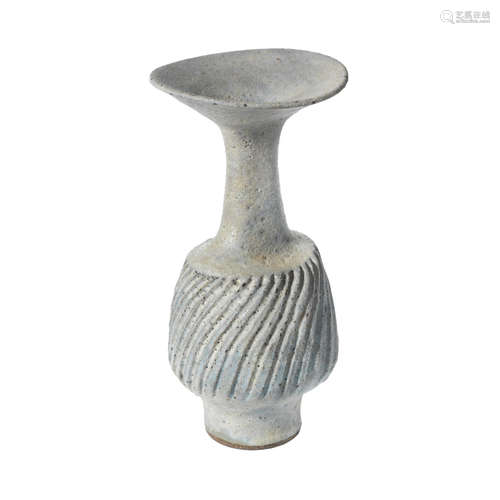 IMPRESSED 'LR' SEAL; CIRCA 1975 A Flared Rim Stoneware Bottle Vase by Dame Lucie Rie (British/Austrian, 1902-1995)