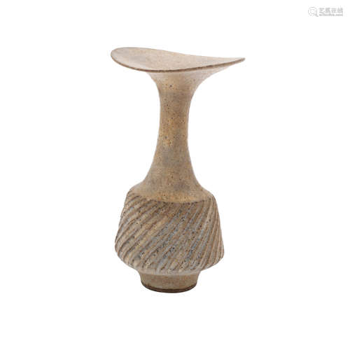 IMPRESSED 'LR' SEAL; CIRCA 1970 A Flared Rim Stoneware Bottle Vase by Dame Lucie Rie (British/Austrian, 1902-1995)