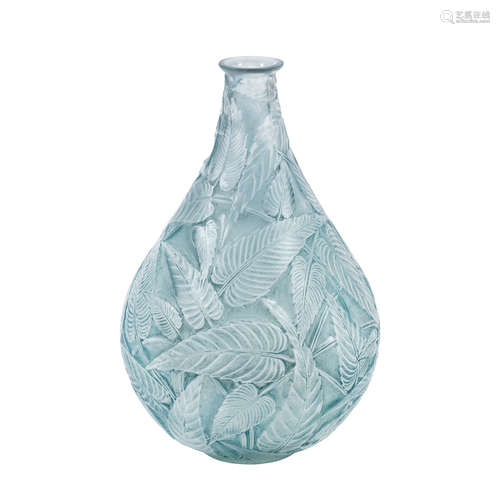 MOULDED 'R.LALIQUE'; PRE 1947 A René Lalique Frosted and Polished Glass 'Sauge' Vase