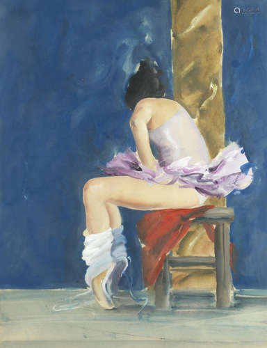 Seated Dancer, Lilac Tutu Donald Hamilton Fraser R.A.(British, 1929-2009)