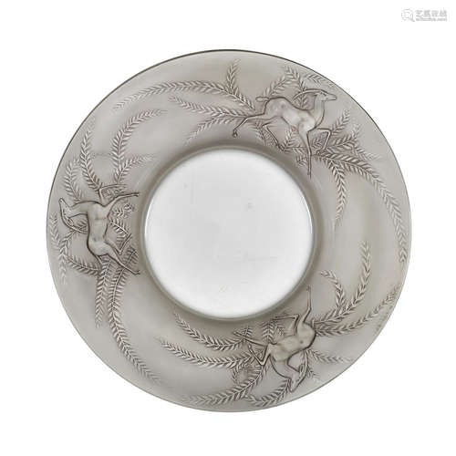 MOULDED 'R.LALIQUE'; PRE 1947 A René Lalique Frosted and Polished Glass 'Gazelles' Bowl