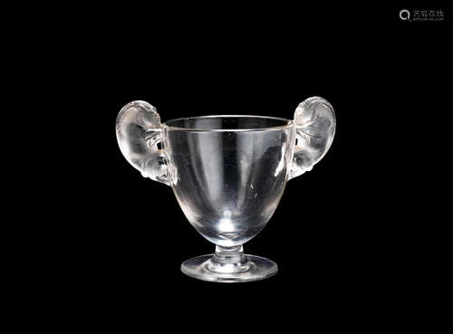 ENGRAVED 'R.LALIQUE FRANCE'; PRE 1947 A RENÉ LALIQUE FROSTED AND POLISHED GLASS 'BÉLIERS' VASE