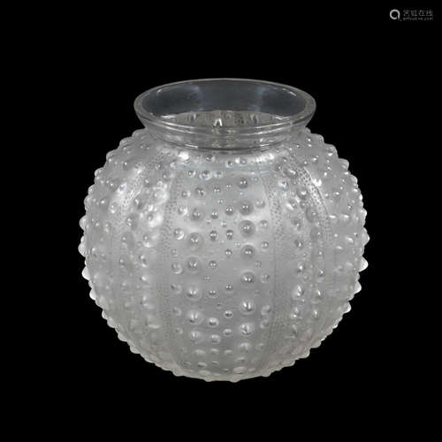 ACID ETCHED 'R LALIQUE'; PRE 1947 A René Lalique Frosted and Polished Glass 'Oursin' Vase