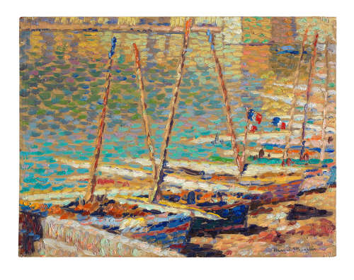 Barques à Collioure HENRI MARTIN(1860-1943)