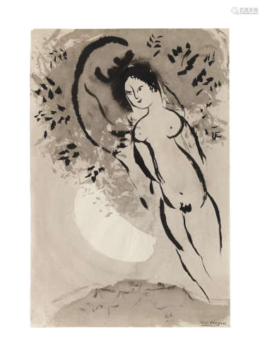 Nu au croissant de lune Executed circa 1950 MARC CHAGALL(1887-1985)