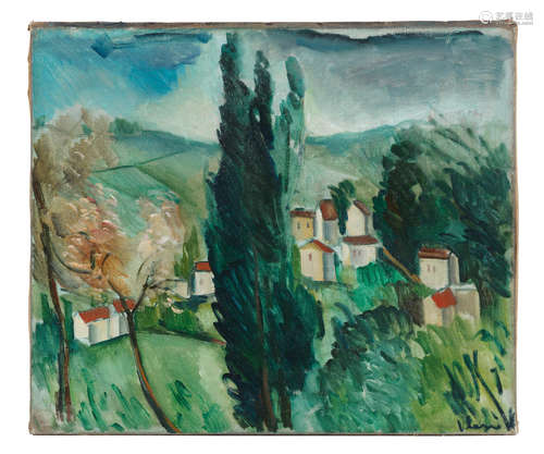 Paysage aux trois cyprès Maurice de Vlaminck(1876-1958)