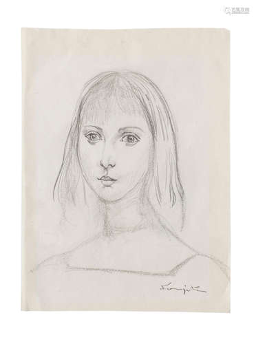 Portrait de jeune fille LÉONARD TSUGUHARU FOUJITA(1886-1968)