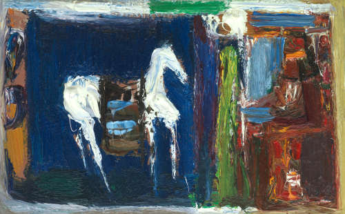 White Horse, 1958 13 x 21 cm. (5 1/8 x 8 1/4 in.) Sir Robin Philipson RA PRSA FRSA RSW RGI DLitt LLD(British, 1916-1992)