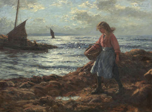 Fishing Fleet Returning  70 x 90 cm. (27 9/16 x 35 7/16 in.) John McGhie(British, 1867-1952)