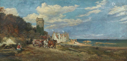 Dysart Castle  43.5 x 70 cm. (17 1/8 x 27 9/16 in.) Samuel Bough RSA(British, 1822-1878)