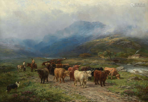 Highland Cattle 67 x 93 cm. (26 3/8 x 36 5/8 in.) Henry Garland(British, 1834-1913)