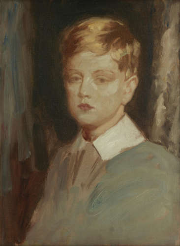 Portrait of a Young Boy, probably Alan Sinclair 50 x 40 cm. (19 11/16 x 15 3/4 in.) Alexander Garden Sinclair, ARSA(British, 1859-1930)