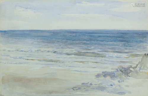 Calm Sea 34 x 51.5 cm. (13 3/8 x 20 ¼ in.) William McTaggart RSA RSW(British, 1835-1910)