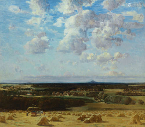 Haystacks, East Lothian 68 x 77 cm. (26 3/4 x 30 5/16 in.) Robert Noble RSA PSSA(British, 1857-1917)