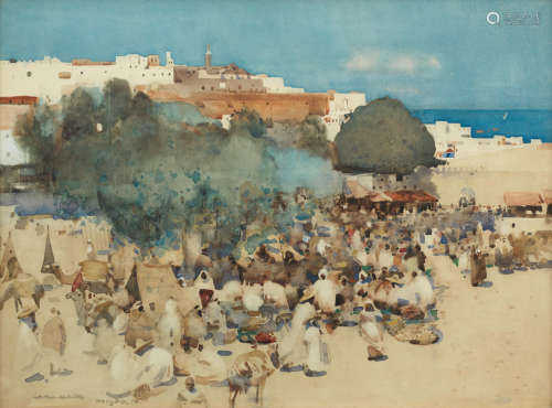 The Soko, Tangiers 59.5 x 85 cm. (23 7/16 x 33 7/16 in.) Arthur Melville ARSA RSW ARS(British, 1855-1904)