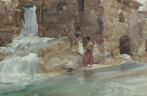 The Miller's Daughters, Geroanne 36 x 54 cm. (14 3/16 x 21 1/4 in.) Sir William Russell Flint, RA, PRWS(British, 1880-1969)