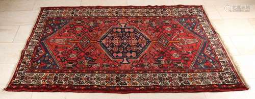 Hand-knotted Persian carpet. Color: Red. Size: 210 x 134 cm. In good condition. Handgeknüpfter