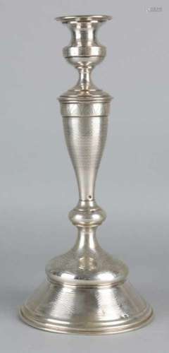 Large silver candlestick, Austria, 800/000, A beautifully decorated candlestick with, among other
