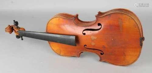 Antique violin with label (to) 'Antonius Stradivarius 1721'. Part missing, otherwise in good