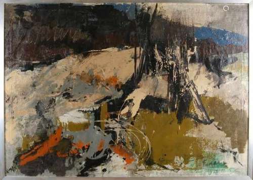 Fedde de Jong. 1915 - 1977. River Tarn Fr. Label Keizersgracht etc. Oil on linen. Size: 120 x 88 cm.