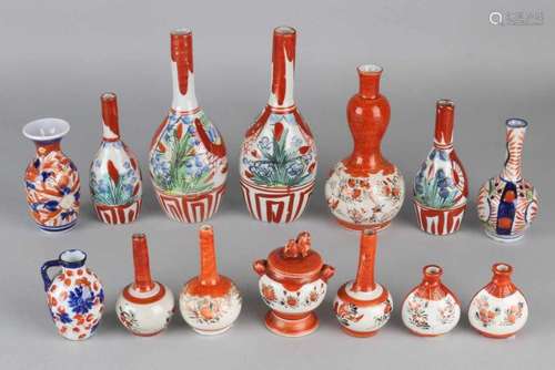 Fourteen times Japanese porcelain. 19th century. Among others: Kutani + Imari. Consisting of: 11x