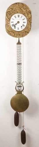 19th Century French comtoise with harpslinger. La Glautriere A. Aigurande. With gold plated