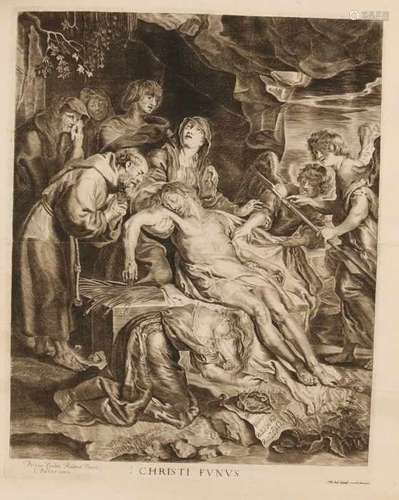 Two antique biblical engravings after Peter Paul Rubens. Festum Omnium Sanctorum Michiel Bunel