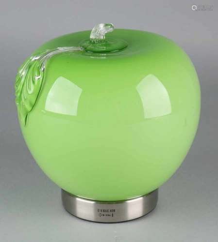 Modern glass design apple lamp. Prisma Leuchten Germany. Mouth-blown. Size: 20 x 17 cm ø. In good