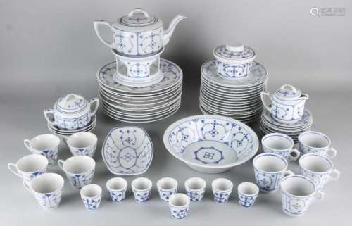 Old German porcelain service. Decor Streublümchen. 20th century. Consisting of: 8x egg cups, 6x