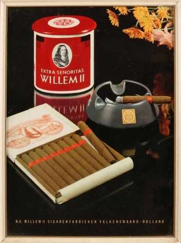 Old poster Willem II cigars. Circa 1960. In list. Size: 40 x 29 cm. In good condition. Altes