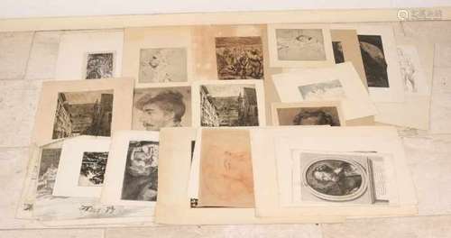 Lot with interesting various works. Mainly Paul Dom (1885 - 1978) and various other artists. Rare on