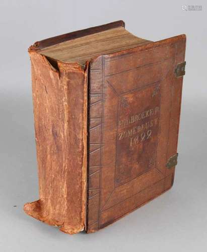 Antique Quatro Bible States General in Haarlem by Joh. Enschede and Zn. 1782. Leather strap