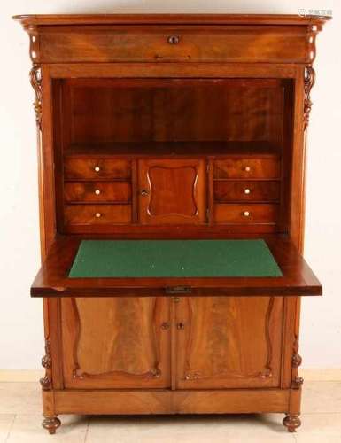 Dutch mahogany Louis Philippe secretary. Circa 1870. Size: 156 x 110 x 50 cm. In good condition.