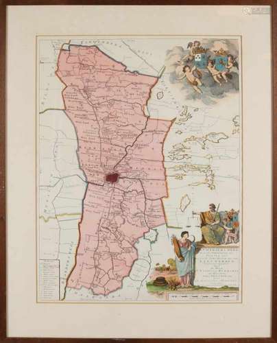 Old map of Leeuwarden, after old example. Size: 45 x 55 cm. Lithography on paper. In good condition.