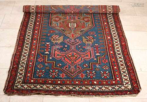 Old / antique Persian hand knotted rug. Multi-colored, floral. Size: 125 x 230 cm. In good