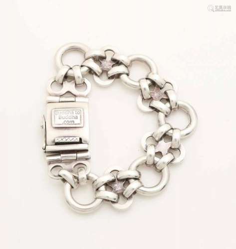 Silver bracelet Buddha to Buddha, 925/000, with round and eight-shaped links. Width 20 mm. With