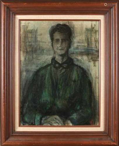 Meinert Volkers. 1927 - 2000. Title: Portrait of a woman. Price: Hfl. 2000, =. Oil paint on linen.