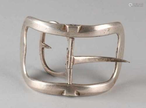 Large antique silver clasp, curved model. MT .: unclear Provided with approval for old and homegrown