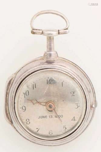 Beautiful silver pocket watch, so-called tuber, small model with silver dial with engraving: june 13