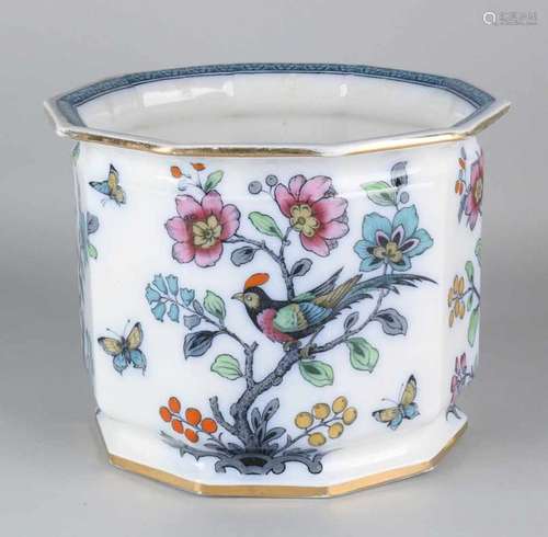 Antique English ceramic octagonal flower pot. Circa 1900. Losol Ware Keeling & Co. LTD. Burslem