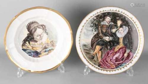 Two porcelain plates. One tablet Fürstenberg to Rubens by Svetlana Storogenko. KPM board to Johannes