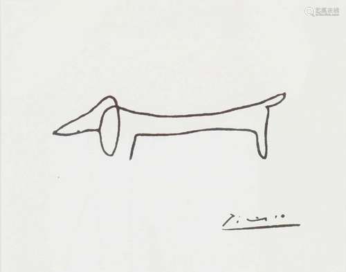 Emphasis Picasso. Dachshund. Limited museum edition emphasis Picasso. Lithography on paper. Size: 22